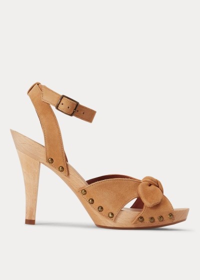 Women's Polo Ralph Lauren Suede Clog Sandals | 769302LDR